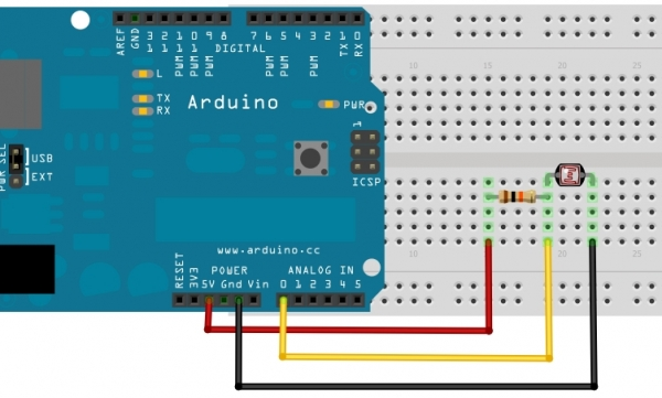 arduino interfacing with Light Dependent Resistor (LDR)